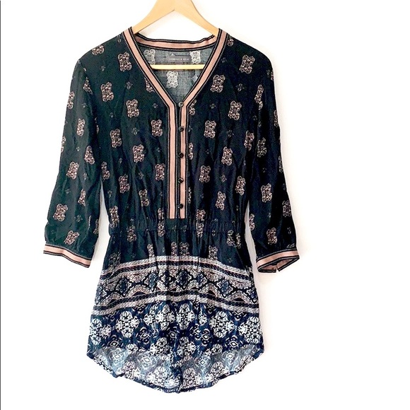 Kendall & Kylie Black Printed Button Down Romper - Picture 4 of 8